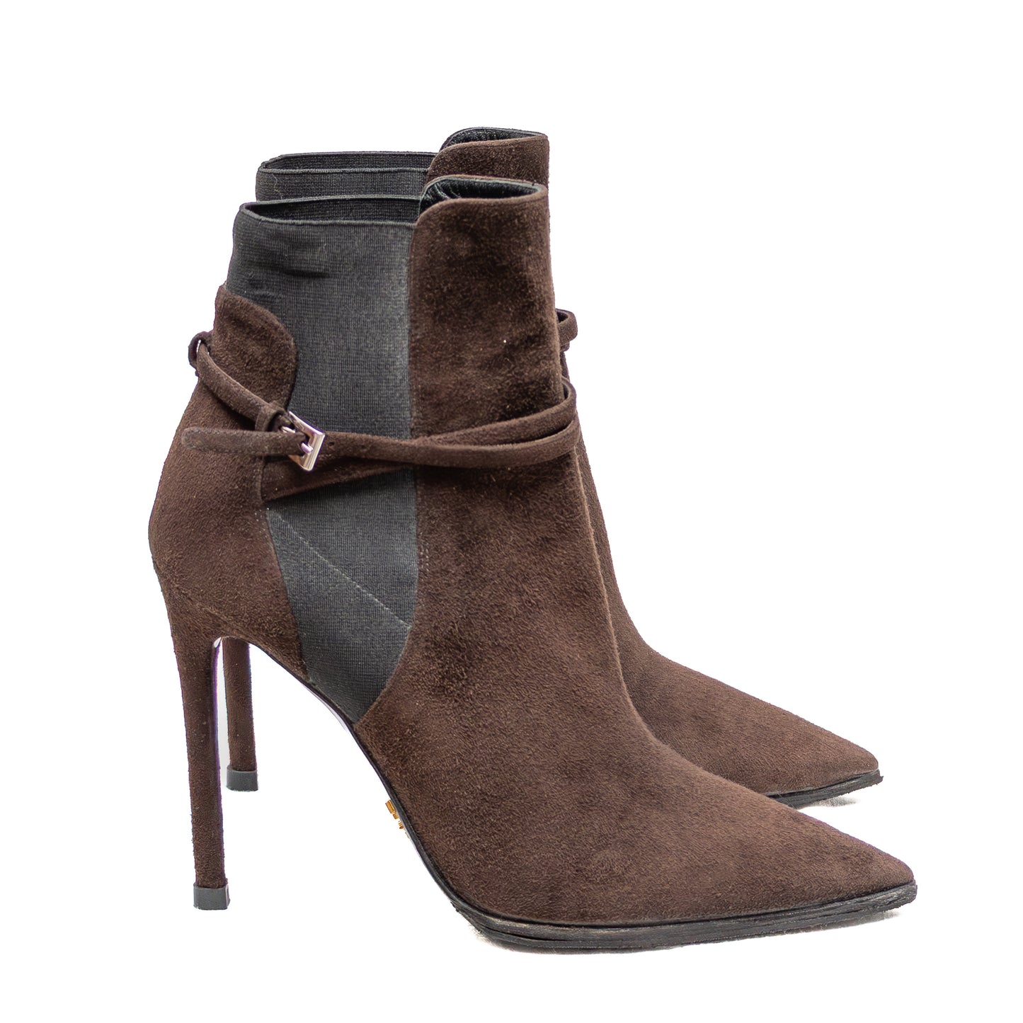Prada Women’s Brown Suede Stiletto Ankle Boots – Size EU 37 (US 6.5 – 7)