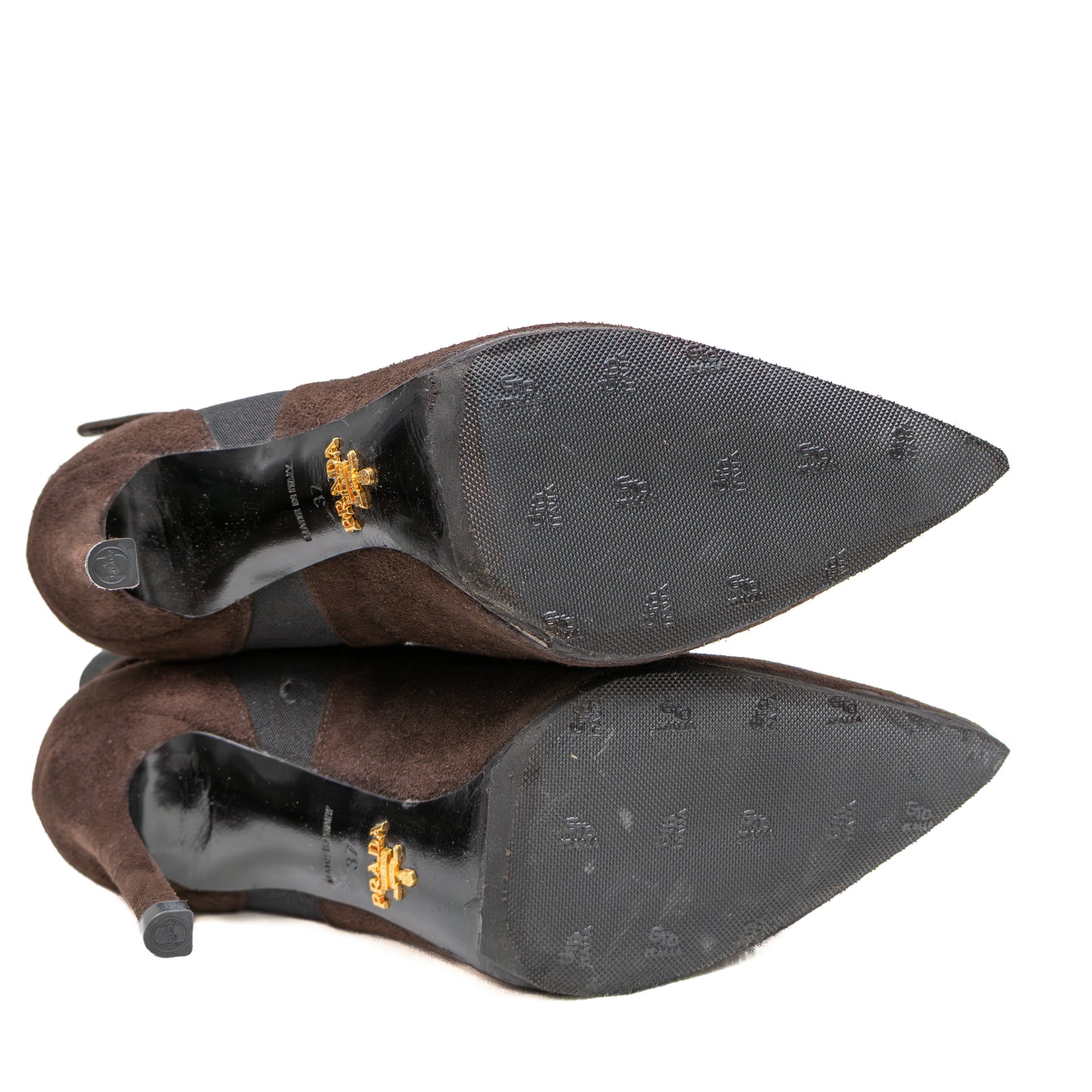 Prada Women’s Brown Suede Stiletto Ankle Boots – Size EU 37 (US 6.5 – 7)