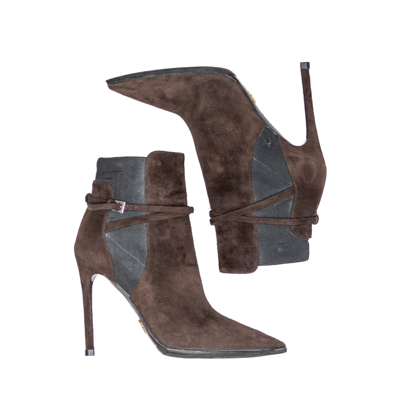 Prada Women’s Brown Suede Stiletto Ankle Boots – Size EU 37 (US 6.5 – 7)