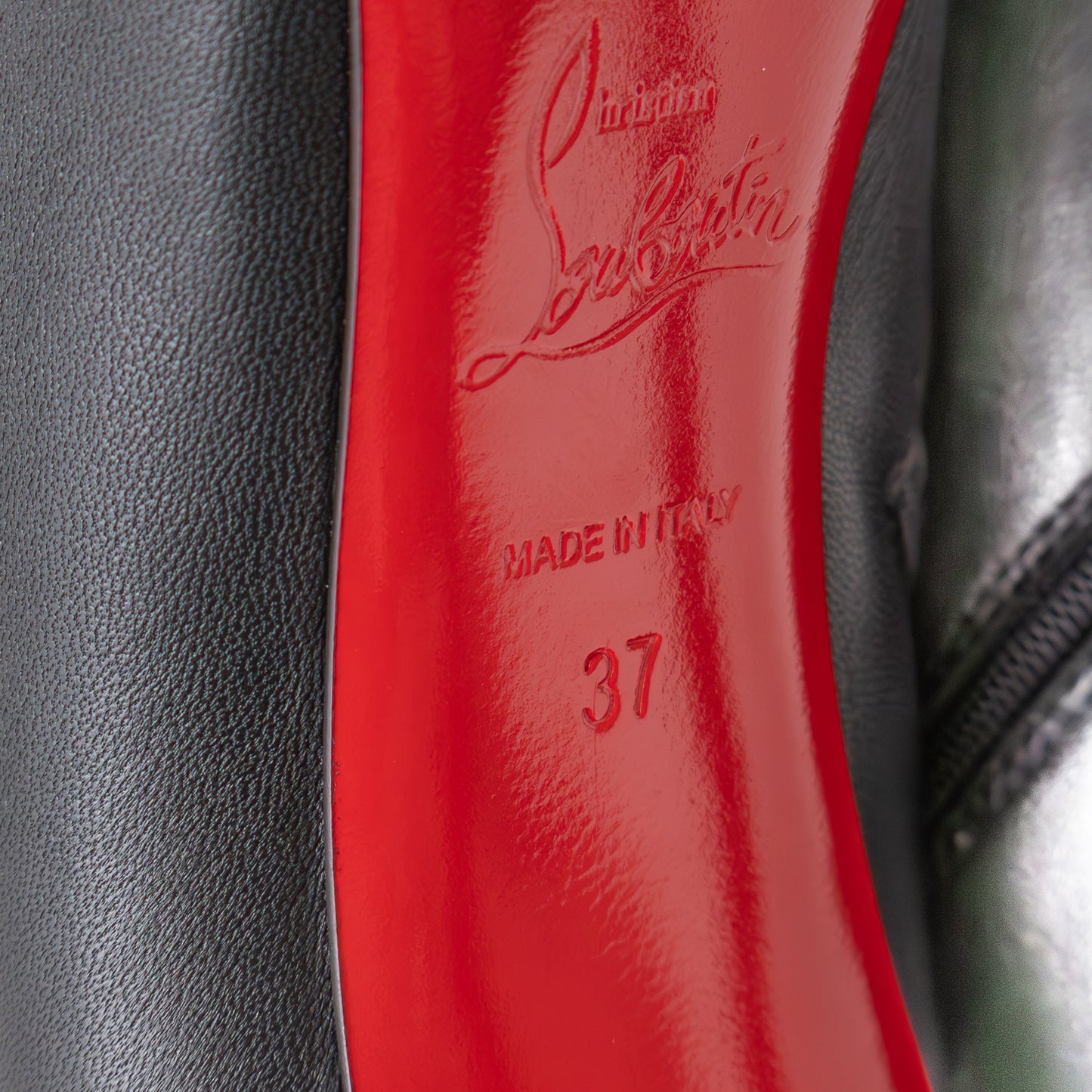 Christian Louboutin Black Leather Over-the-Knee Boots – Size EU 37 / US 7