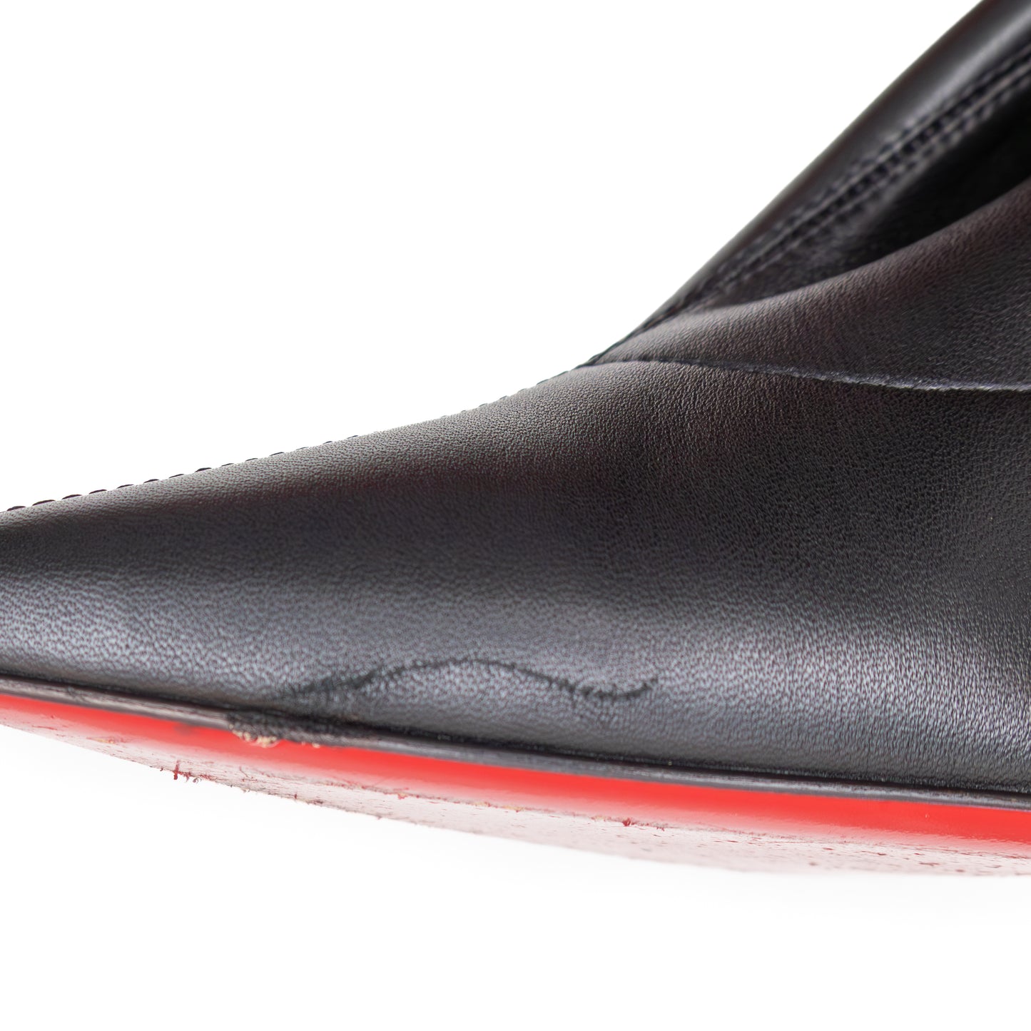 Christian Louboutin Black Leather Over-the-Knee Boots – Size EU 37 / US 7