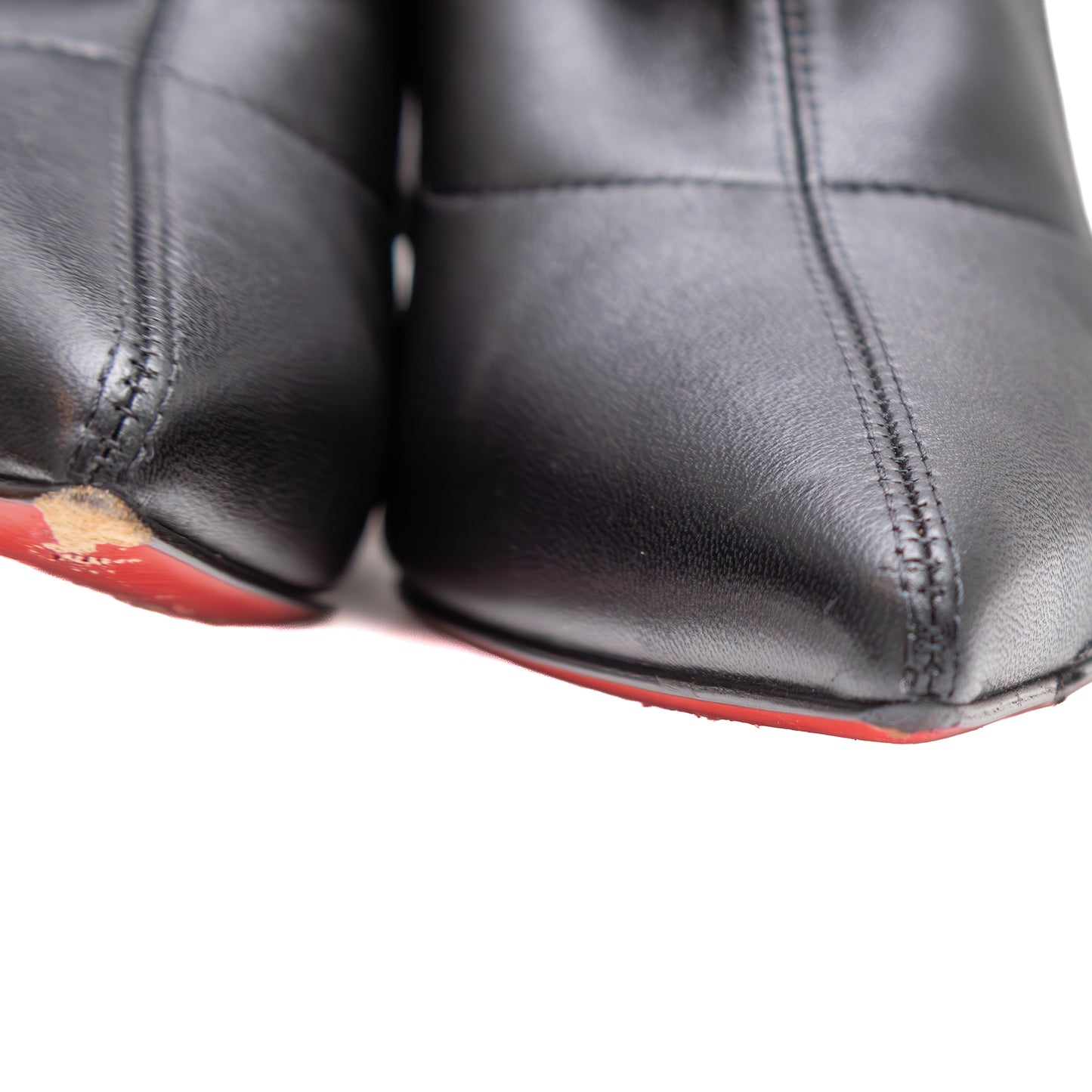 Christian Louboutin Black Leather Over-the-Knee Boots – Size EU 37 / US 7