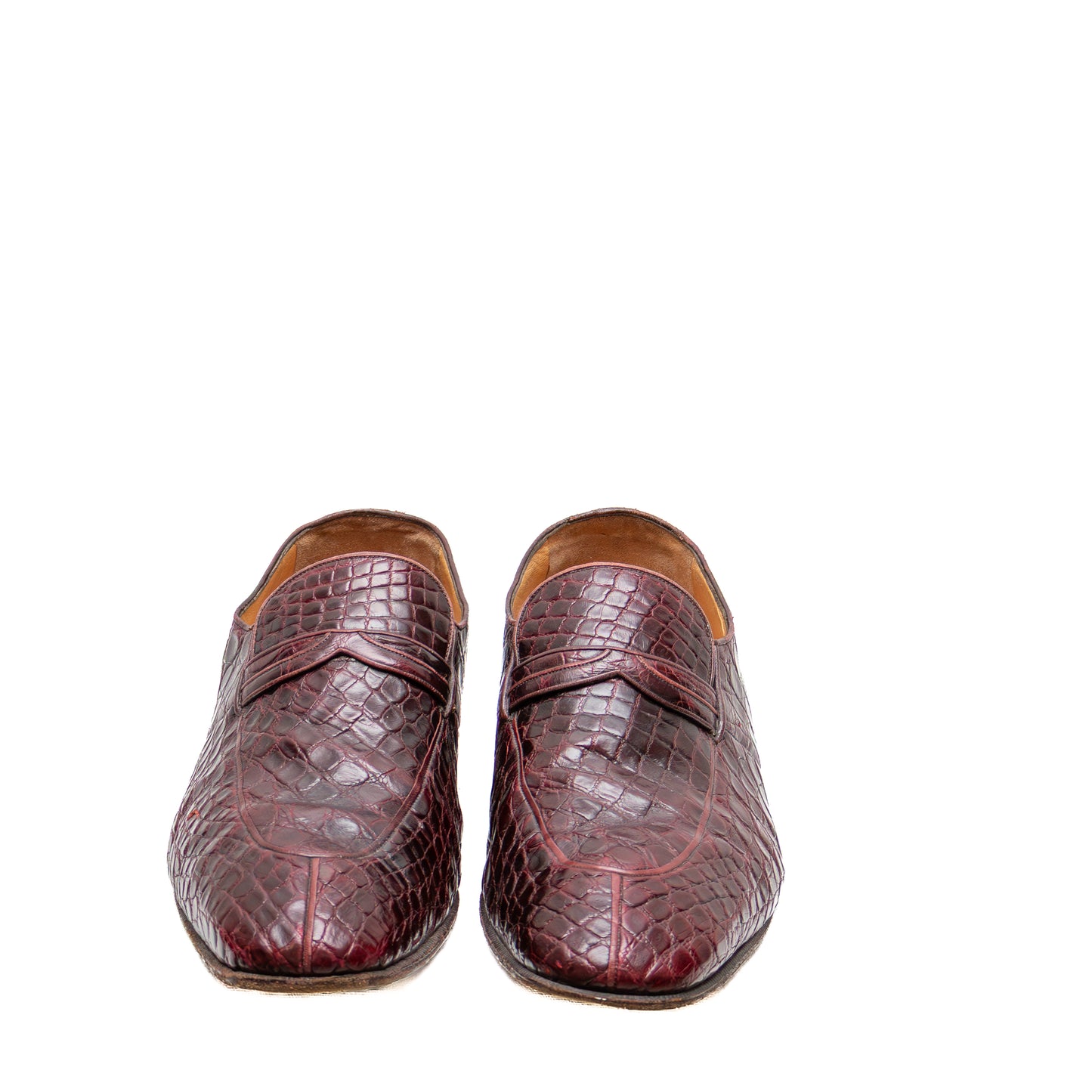 Johnston &amp; Murphy Genuine Alligator Loafers – Burgundy (US 10 / UK 9) – Classic Penny Style