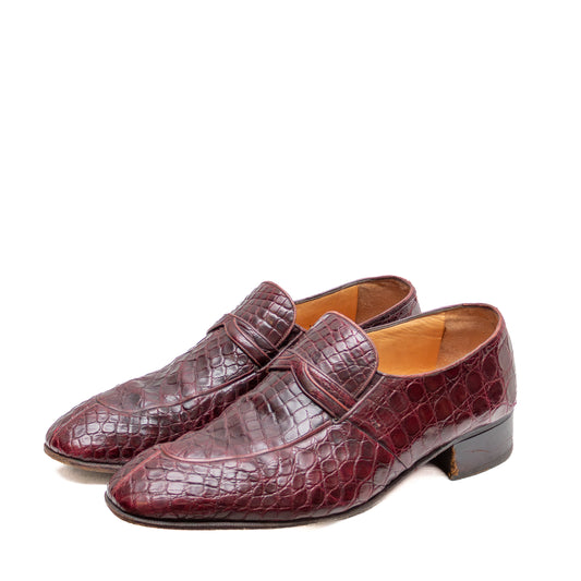 Johnston &amp; Murphy Genuine Alligator Loafers – Burgundy (US 10 / UK 9) – Classic Penny Style