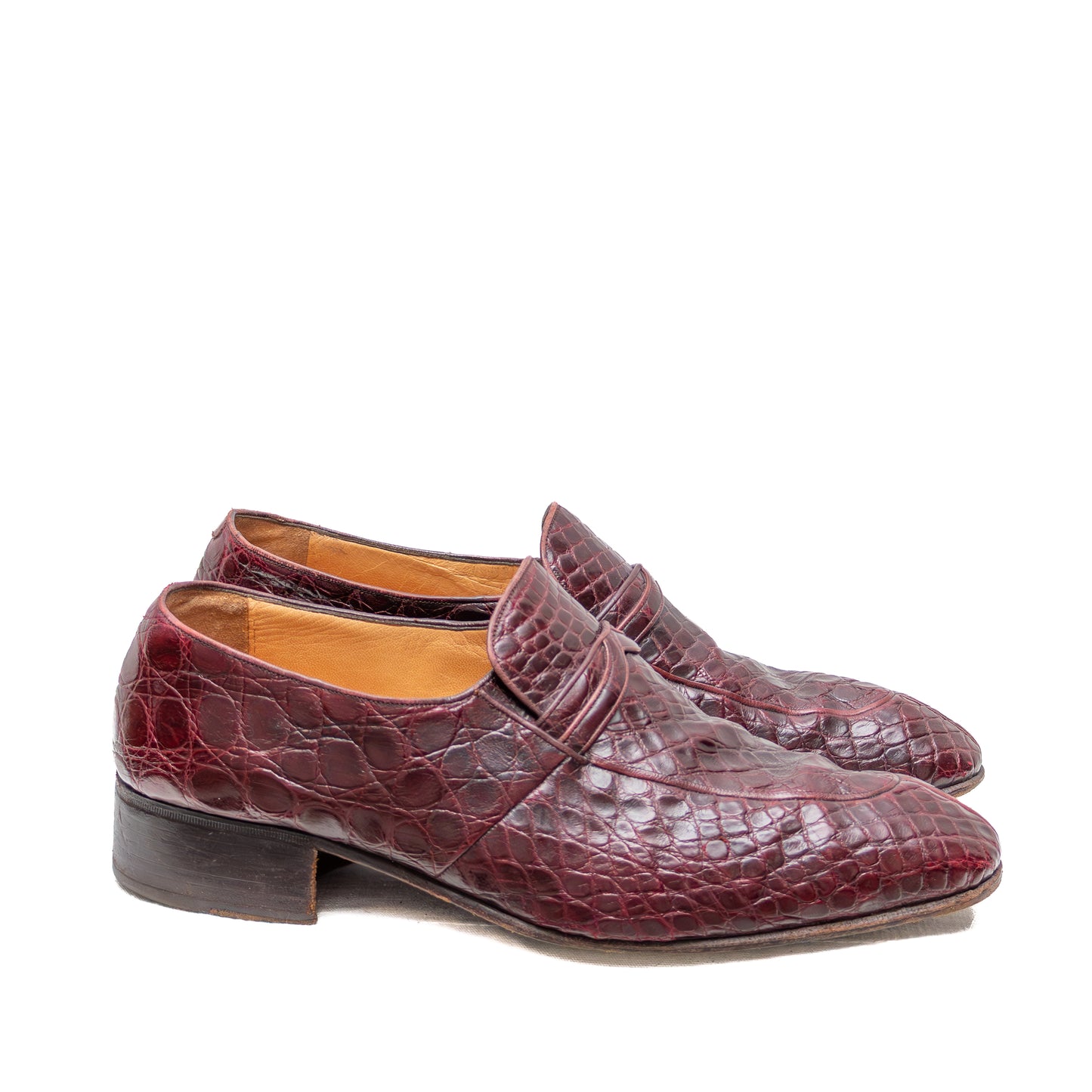 Johnston &amp; Murphy Genuine Alligator Loafers – Burgundy (US 10 / UK 9) – Classic Penny Style
