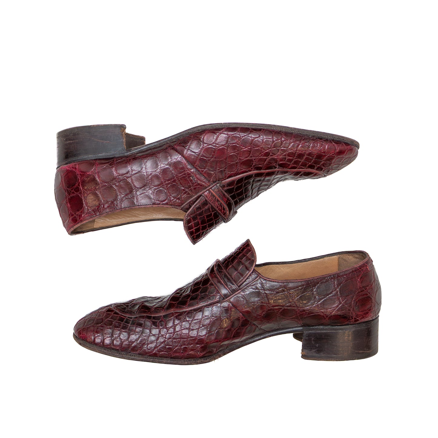 Johnston &amp; Murphy Genuine Alligator Loafers – Burgundy (US 10 / UK 9) – Classic Penny Style