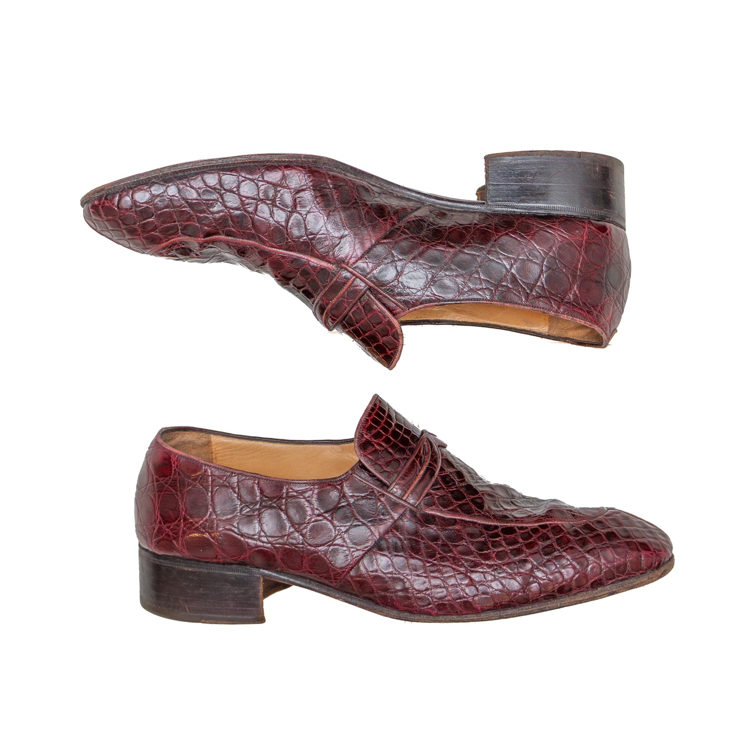 Johnston &amp; Murphy Genuine Alligator Loafers – Burgundy (US 10 / UK 9) – Classic Penny Style
