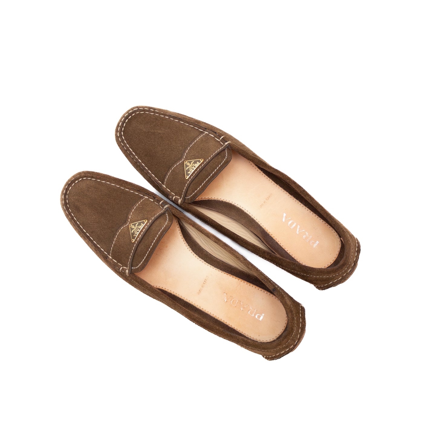 Prada Suede Driving Loafers – Brown – Size US 9 / EU 39 / UK 6.5 – Women’s