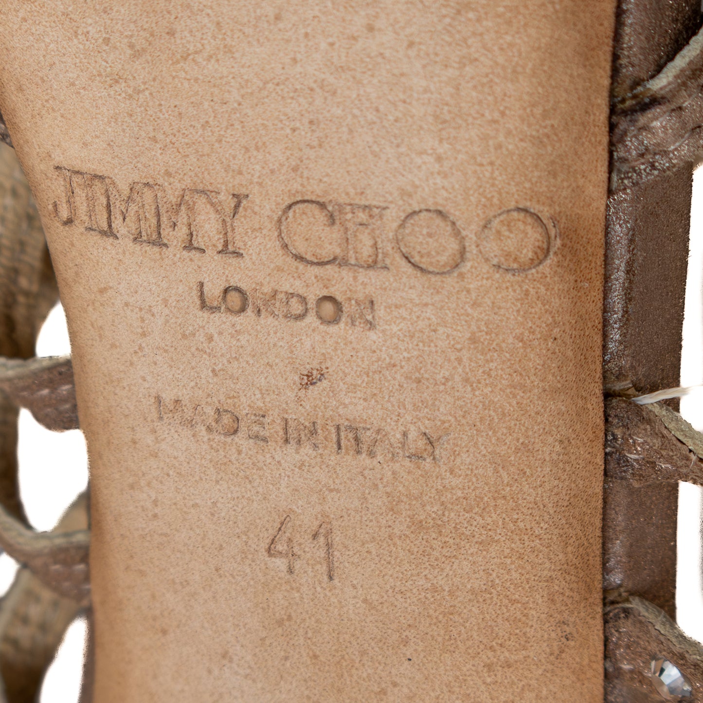 Jimmy Choo Embellished Cage Sandals – Size 41 – Made in Italy – Vintage Glamour