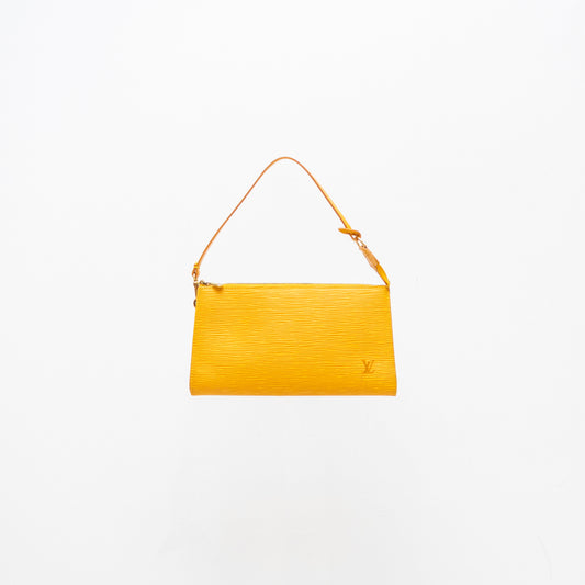 Louis Vuitton Yellow Epi Leather Pochette Accessoires Shoulder Bag – Made in France – AR0022