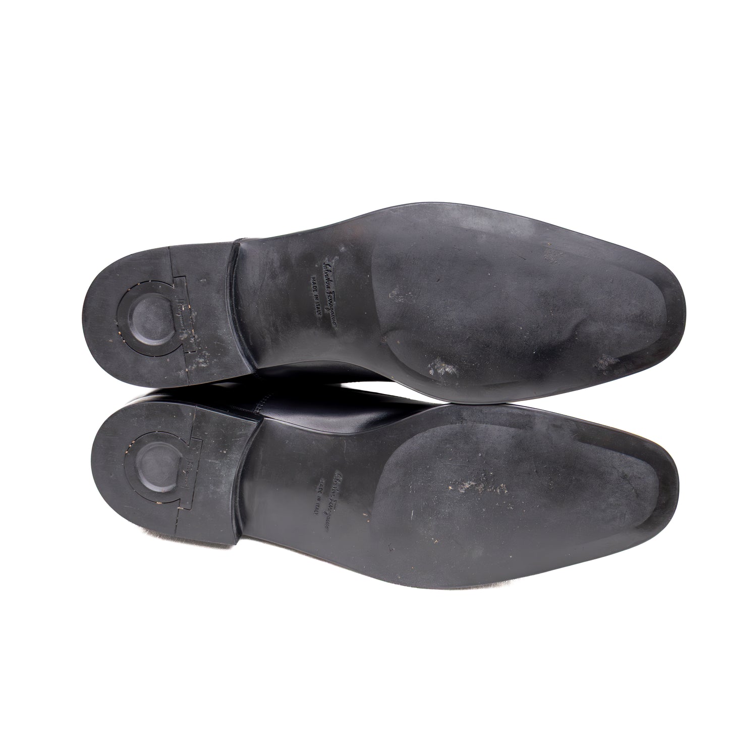 Salvatore Ferragamo Black Leather Cap-Toe Oxfords – Men’s Size 9.5D