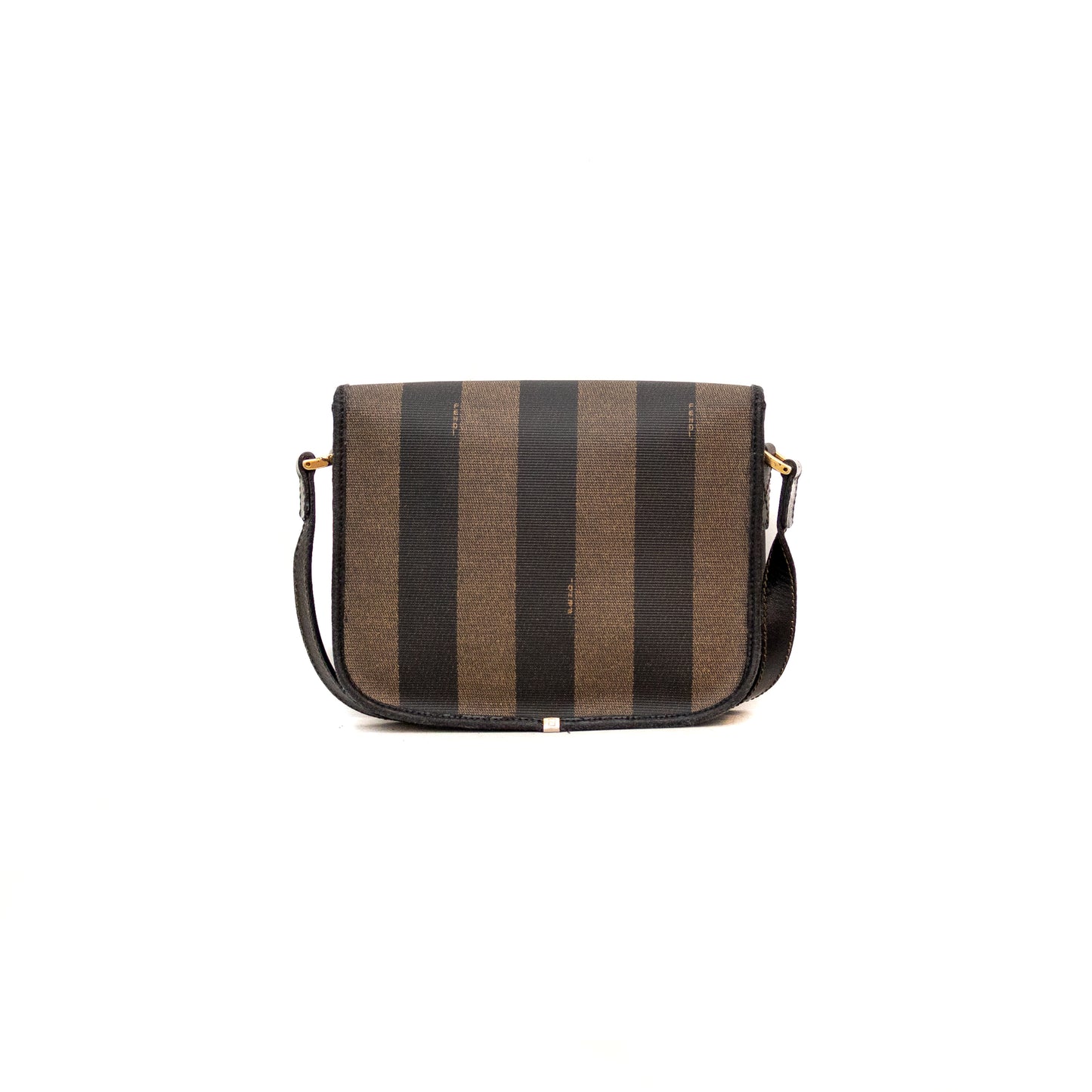 Vintage Fendi Pequin Stripe Crossbody Bag – Brown &amp; Black Coated Canvas&nbsp;