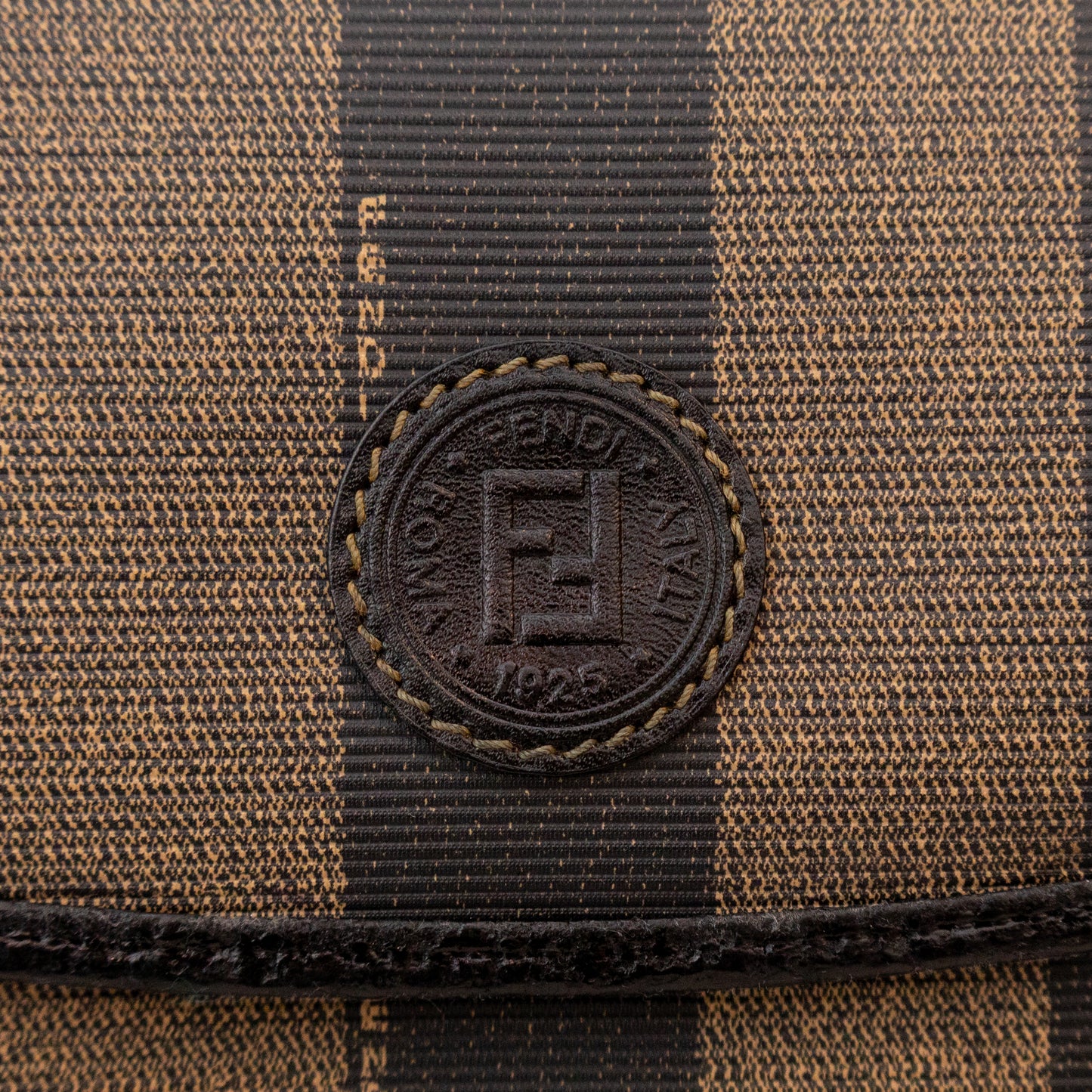 Vintage Fendi Pequin Stripe Crossbody Bag – Brown &amp; Black Coated Canvas&nbsp;