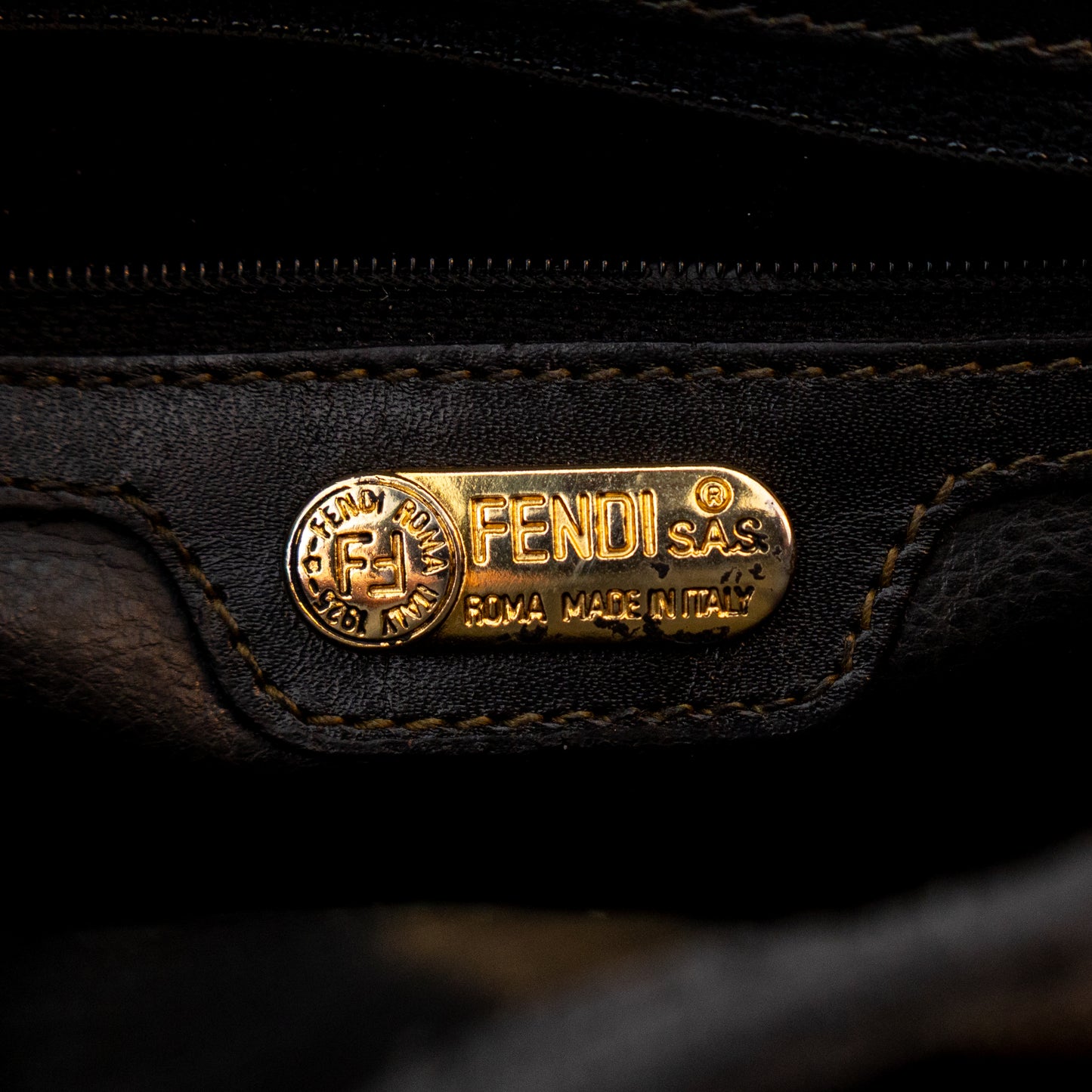 Vintage Fendi Pequin Stripe Crossbody Bag – Brown &amp; Black Coated Canvas&nbsp;