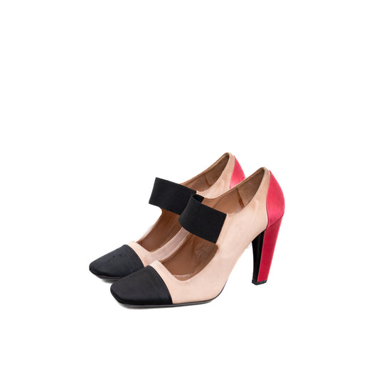 Prada F/W 2007 Three-Tone Satin Mary Jane Heels – Size IT 40 / US 10