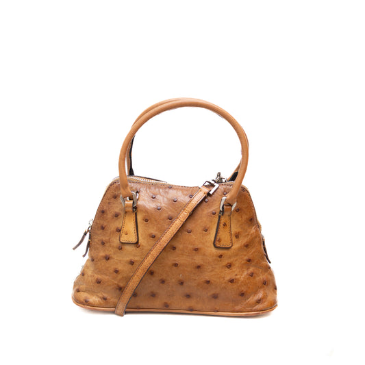 RARE  Prada Ostrich Leather  Mini Pyramid  Handbag