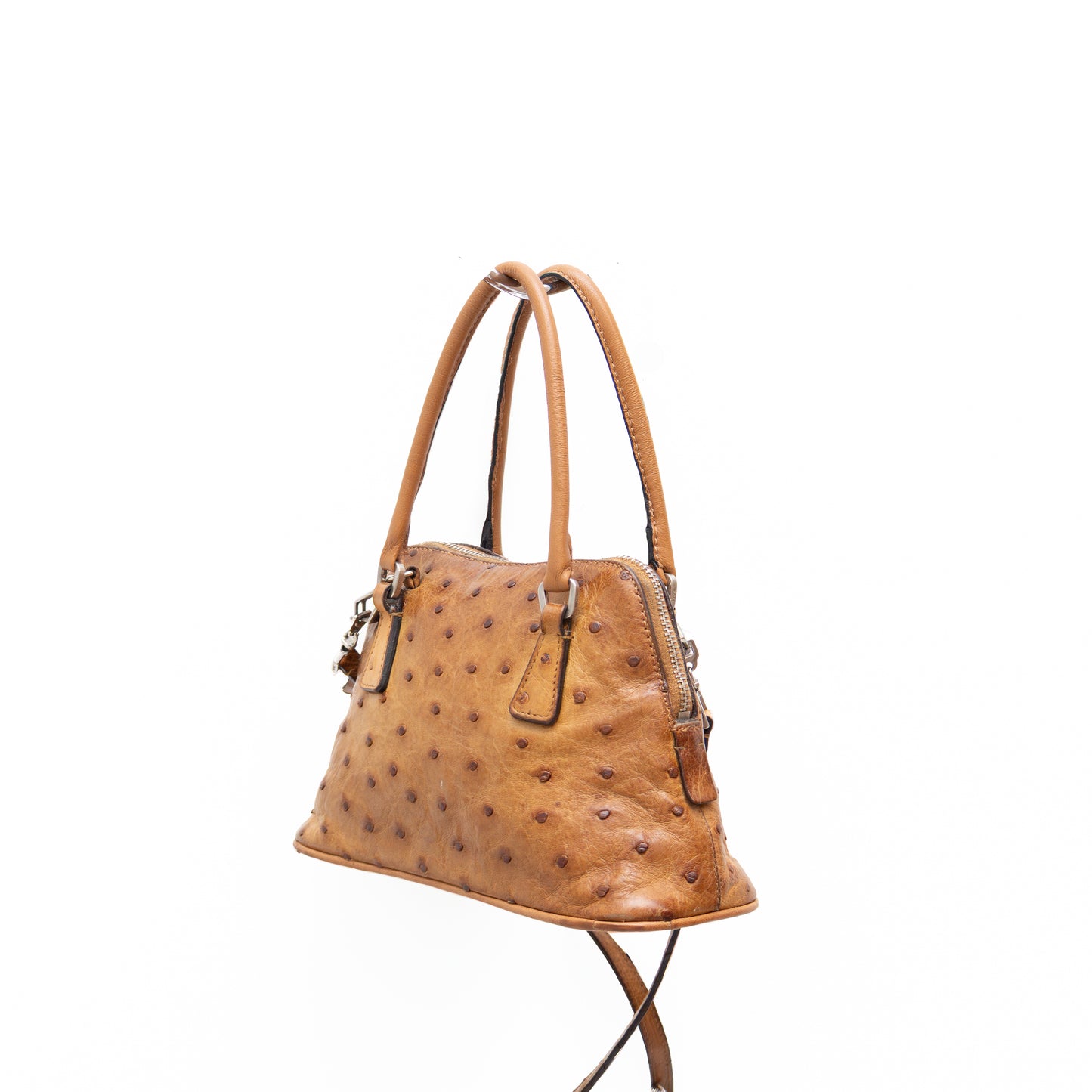 RARE  Prada Ostrich Leather  Mini Pyramid  Handbag