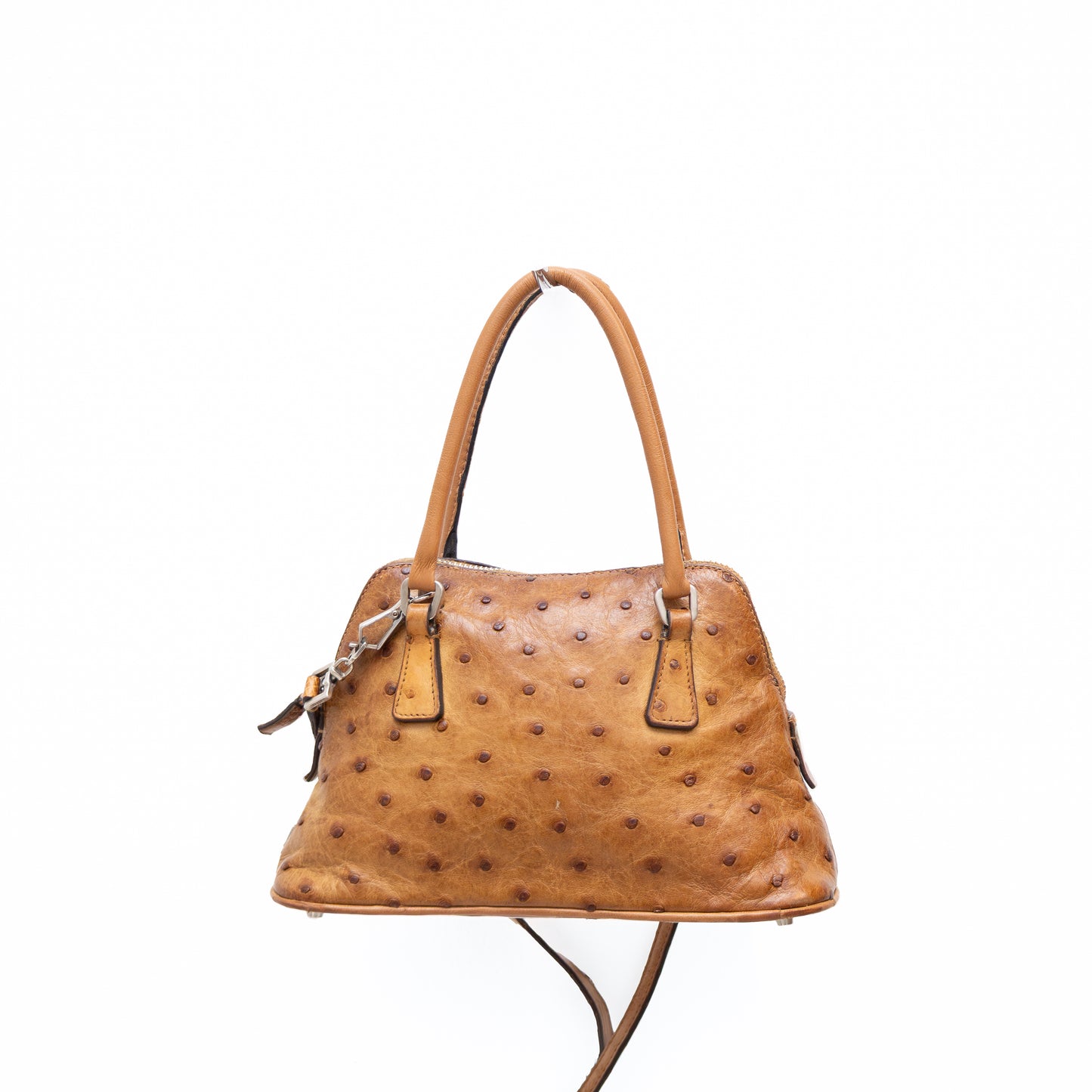 RARE  Prada Ostrich Leather  Mini Pyramid  Handbag