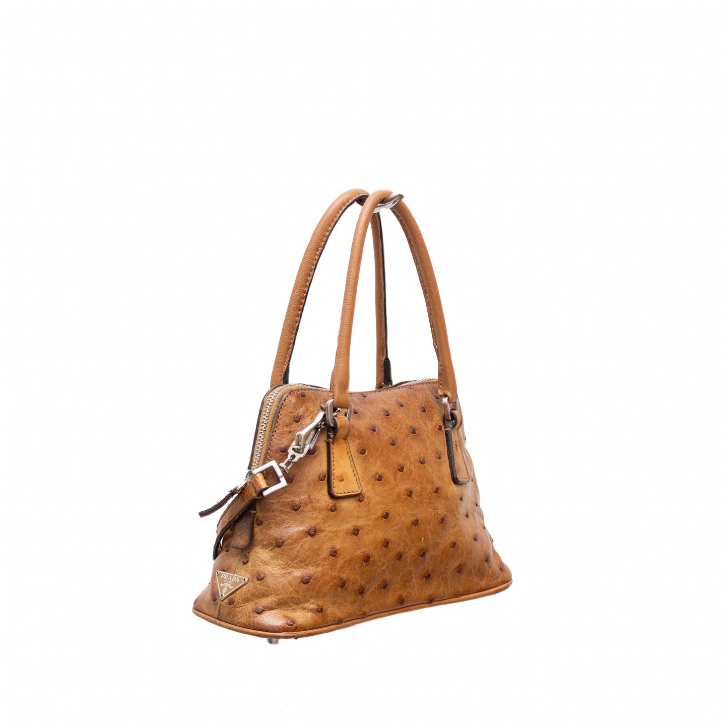 RARE  Prada Ostrich Leather  Mini Pyramid  Handbag