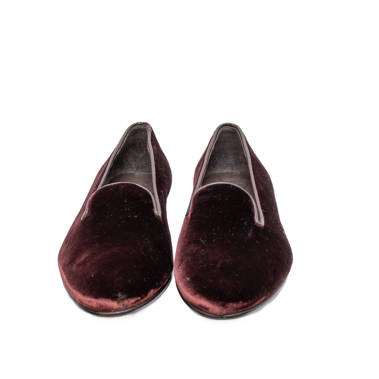 Ralph Lauren Purple Label Women’s Velvet Loafers | Burgundy | Made in Italy | Size US 8.5D&nbsp;