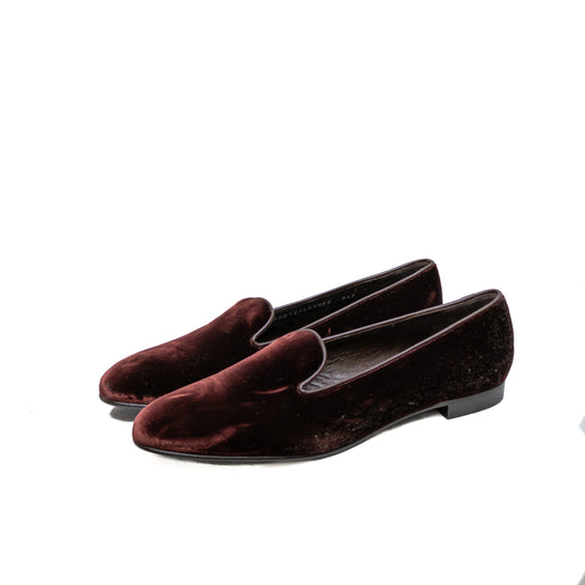 Ralph Lauren Purple Label Women’s Velvet Loafers | Burgundy | Made in Italy | Size US 8.5D&nbsp;