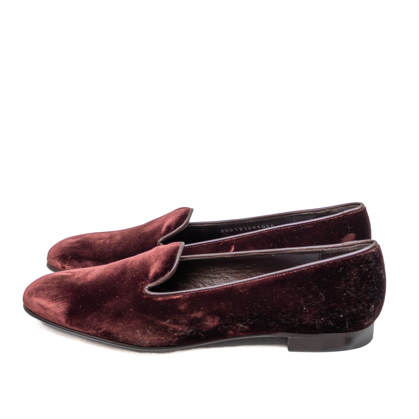 Ralph Lauren Purple Label Women’s Velvet Loafers | Burgundy | Made in Italy | Size US 8.5D&nbsp;