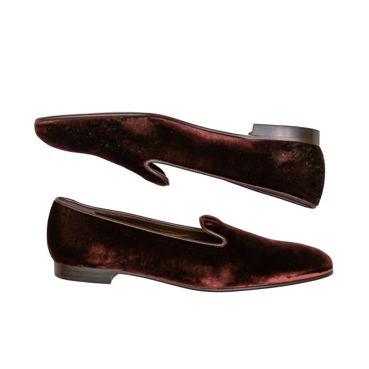 Ralph Lauren Purple Label Women’s Velvet Loafers | Burgundy | Made in Italy | Size US 8.5D&nbsp;