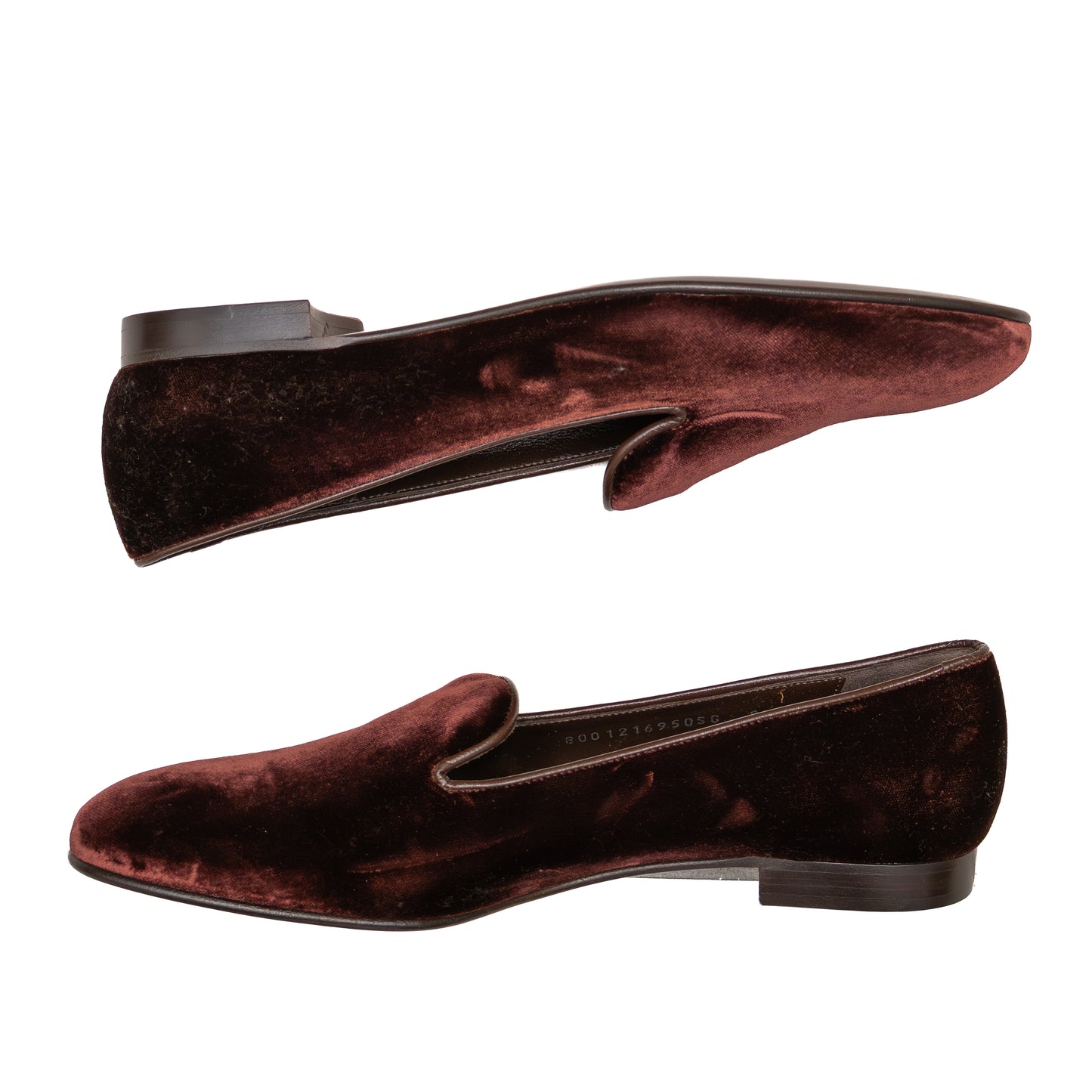 Ralph Lauren Purple Label Women’s Velvet Loafers | Burgundy | Made in Italy | Size US 8.5D&nbsp;