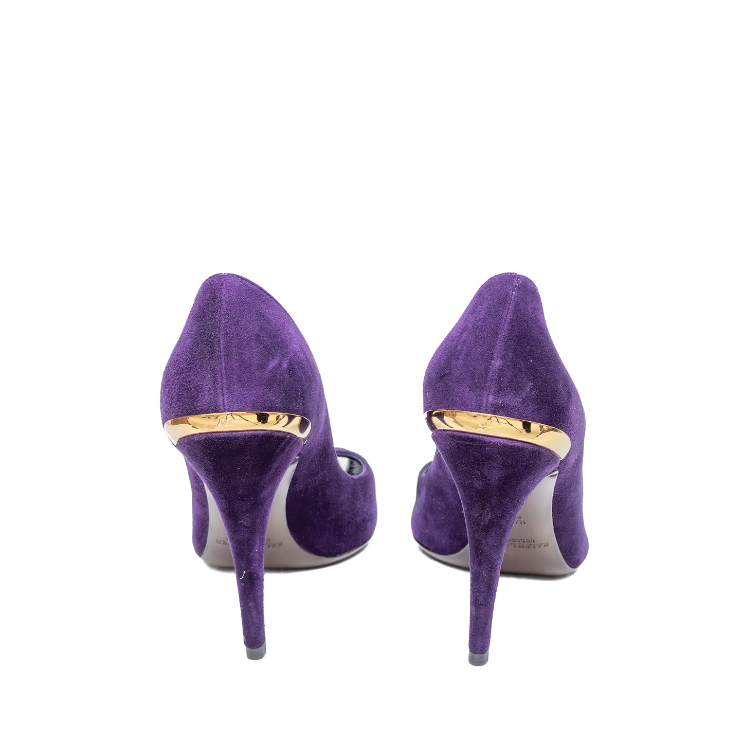 Ralph Lauren Purple Label Suede Peep Toe Purple Heels – Size US 8 / EU 38.5