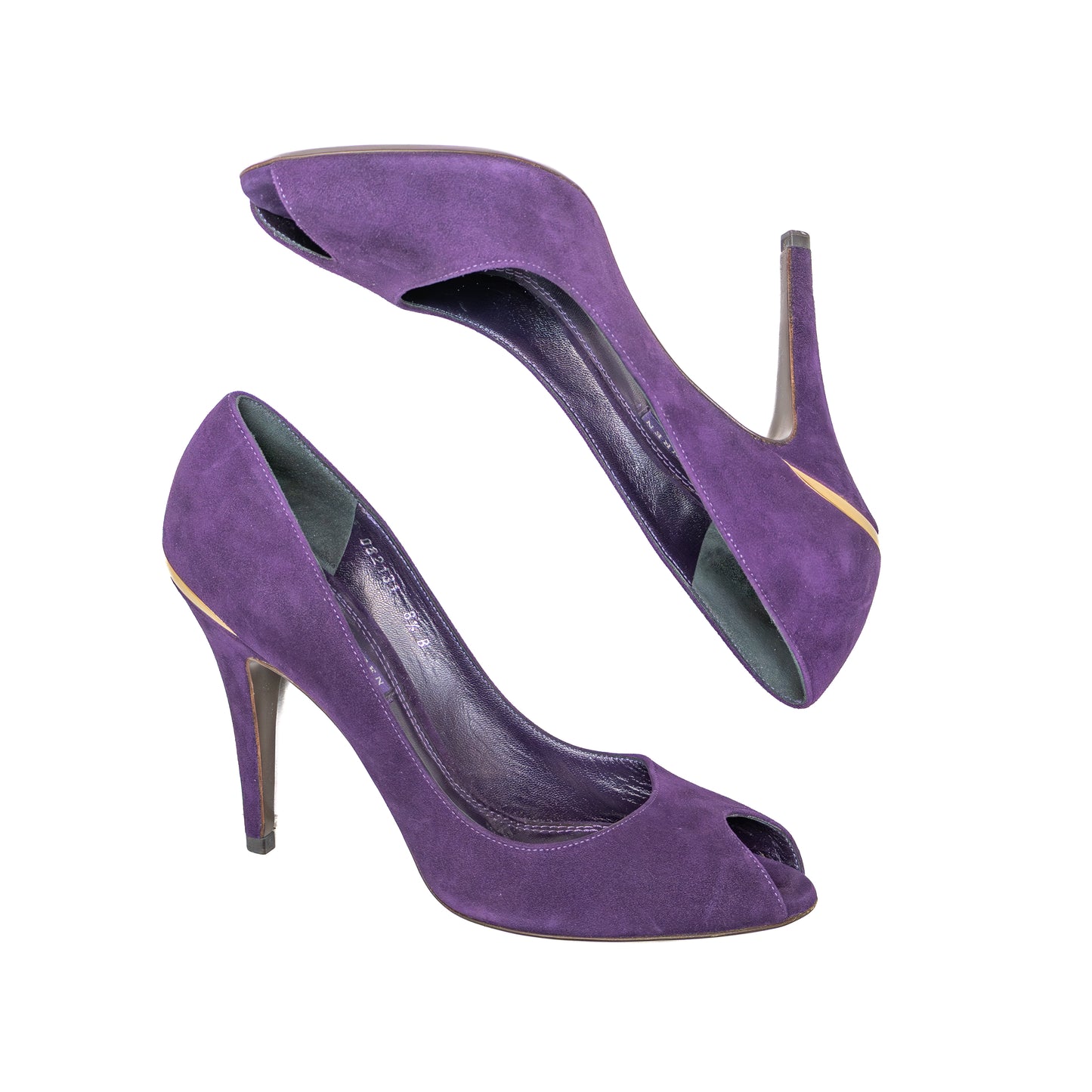 Ralph Lauren Purple Label Suede Peep Toe Purple Heels – Size US 8 / EU 38.5