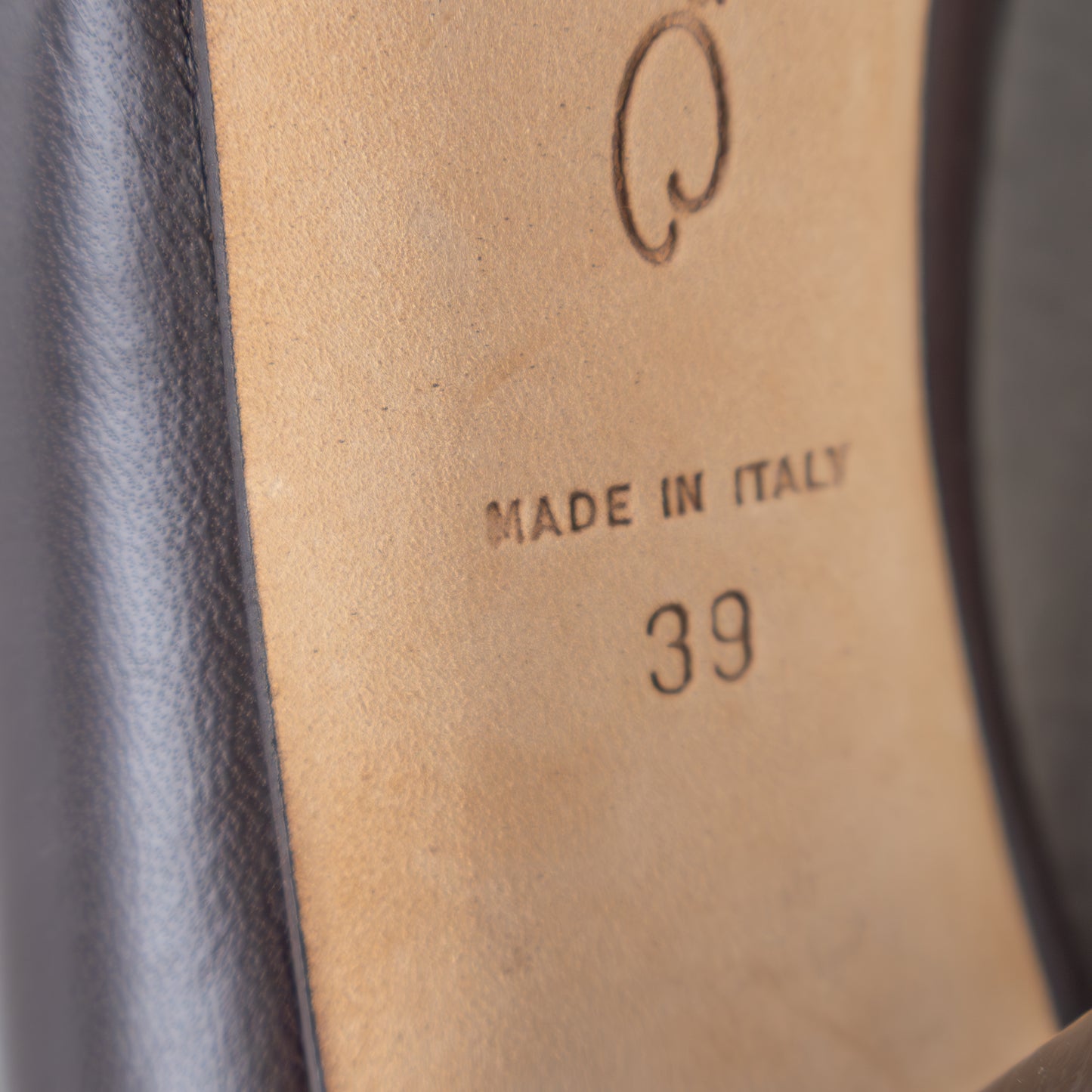 Oscar de la Renta Brown Leather Peep Toe Zip Back Heels - Size EU 39 - US 8.5 - 9