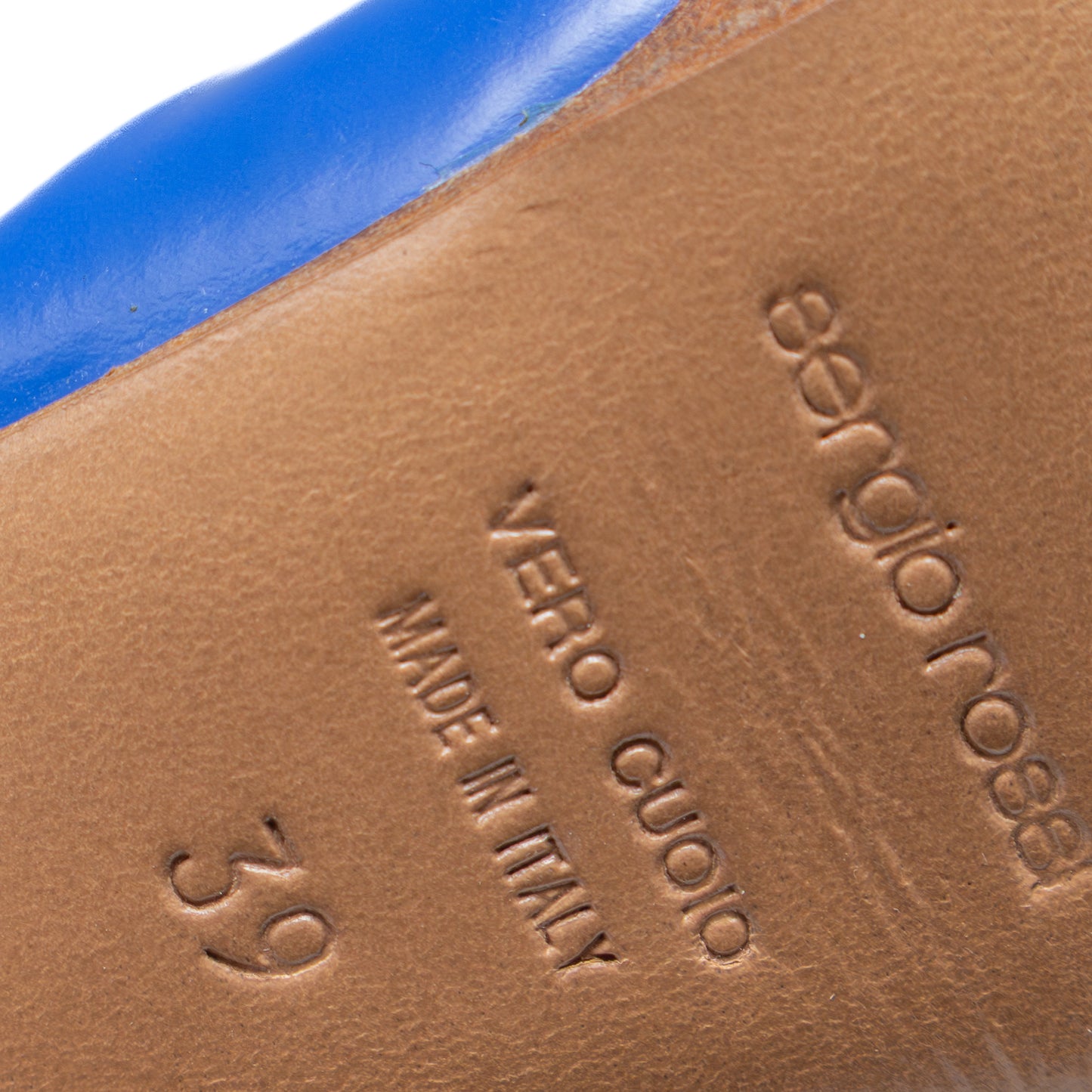 Sergio Rossi Blue Leather Slingback Peep Toe Heels | Size EU 39 / US 8.5 - 9