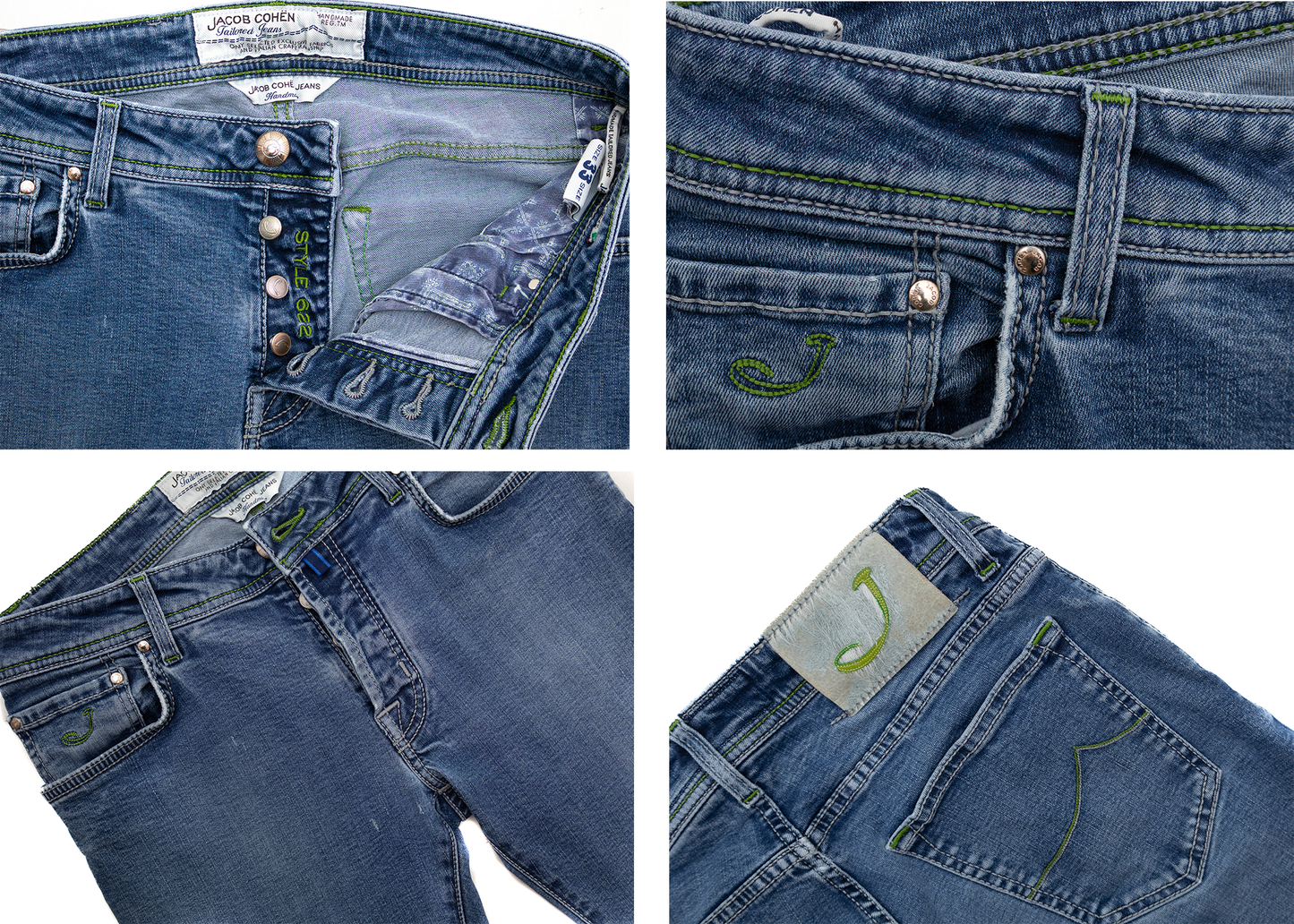 JACOB COHEN PW622 COMF Wash Stretch Handmade Tailored Denim Slim Jeans Size 33