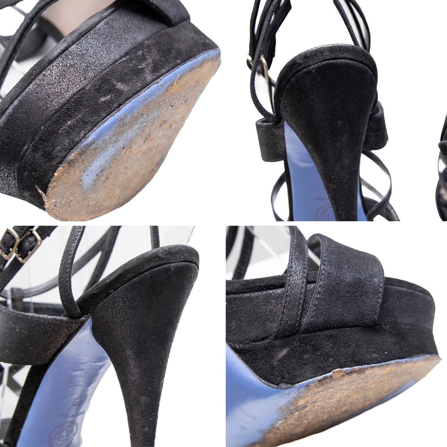 Versace Black Suede Crisscross Platform Sandals – Size 39 EU / 6 UK / 9 US