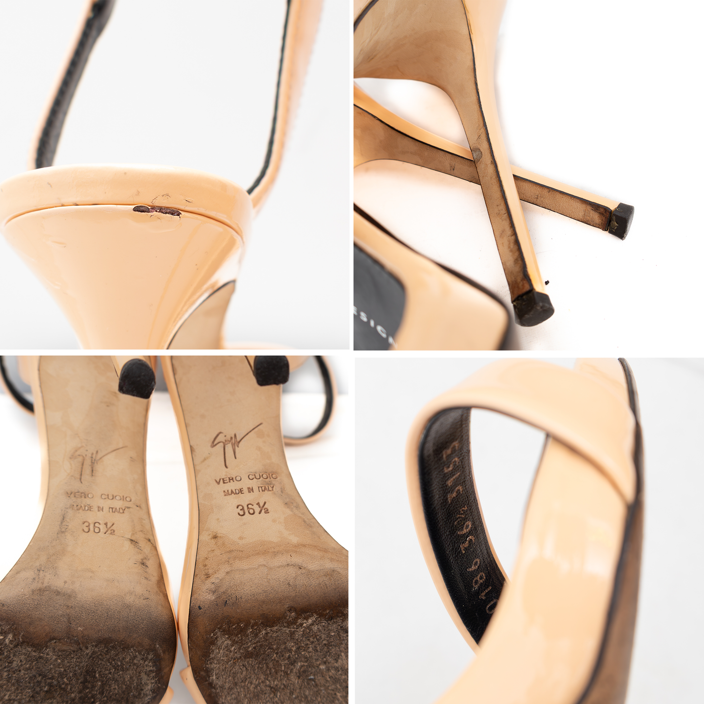 Giuseppe Zanotti Patent Leather Ankle Strap Cage Open Toe Heels Size US 6.5