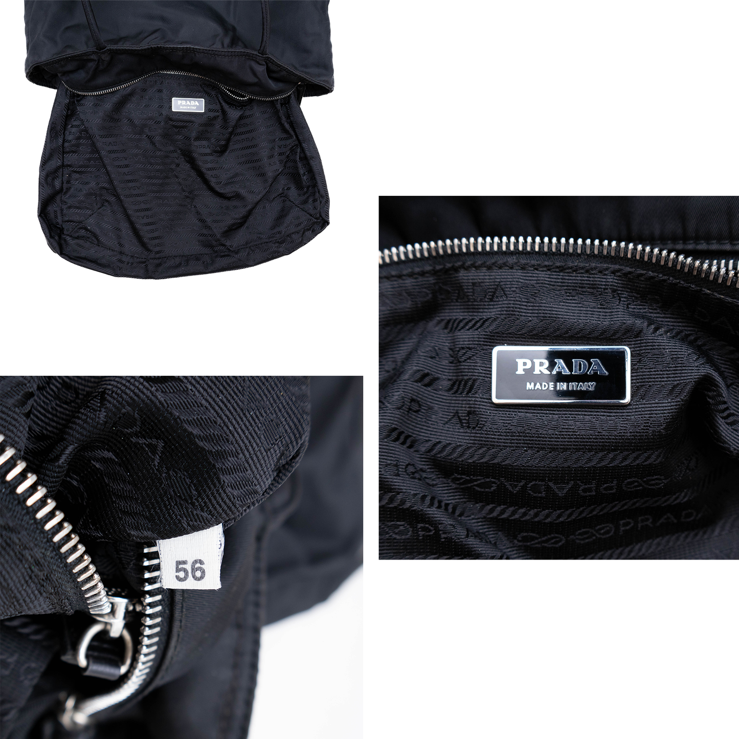 PRADA Black Tessuto Nylon Calf Trimmed Totebag Triangle Logo Women’s Handbag