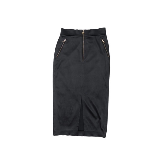 Chanel High-Waisted Black Satin Pencil Skirt – Karl Lagerfeld Era