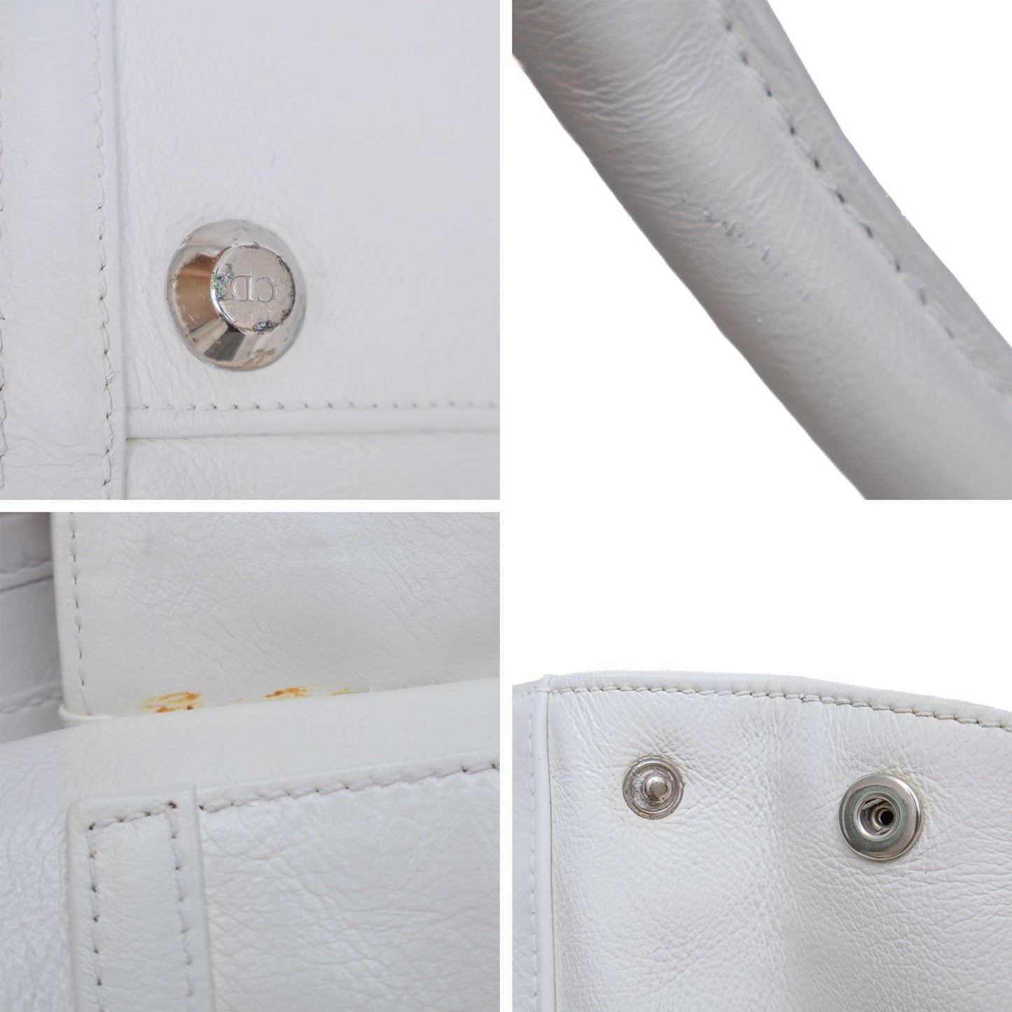 Christian Dior White Leather Tote Bag – 2005 Collection by John Galliano