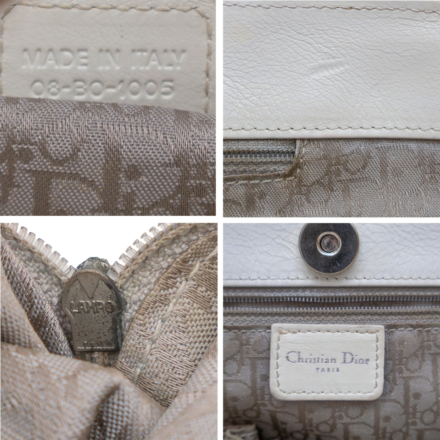 Christian Dior White Leather Tote Bag – 2005 Collection by John Galliano