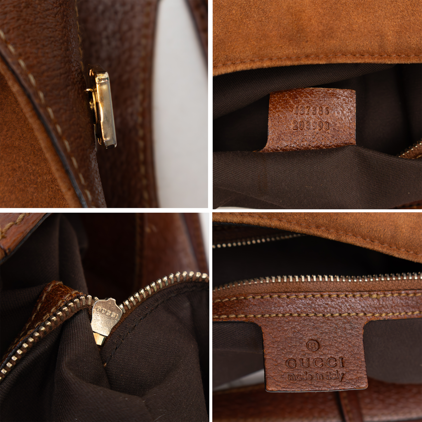 Gucci Brown Suede & Leather Horsebit Hasler Hobo Shoulder Bag