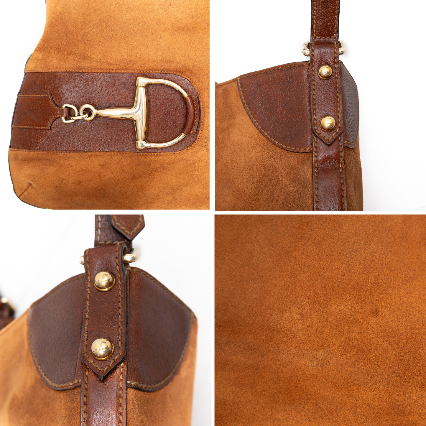 Gucci Brown Suede & Leather Horsebit Hasler Hobo Shoulder Bag