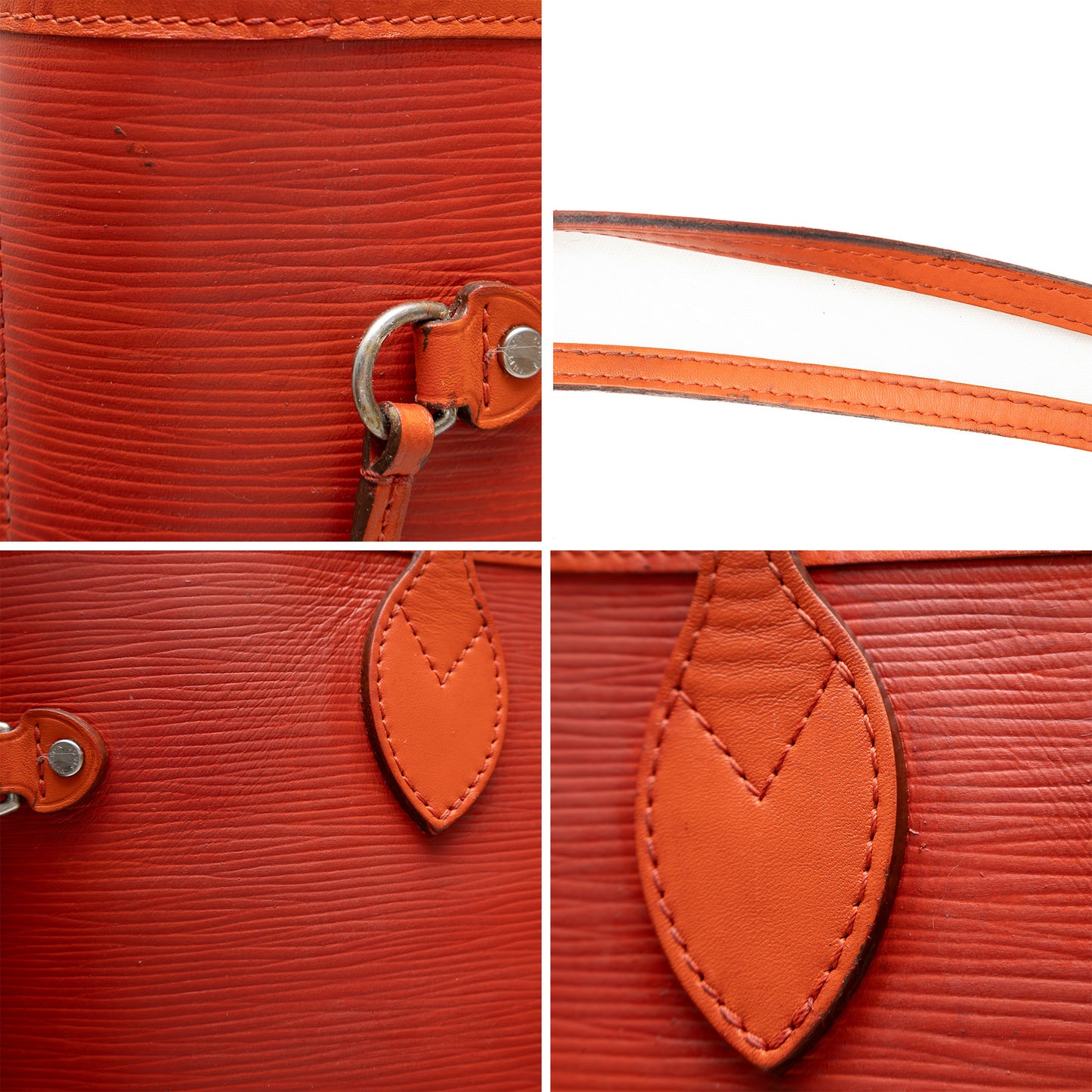 Louis Vuitton Epi Neverfull MM Tote Bag – Orange Red – USA Made – With Pouch