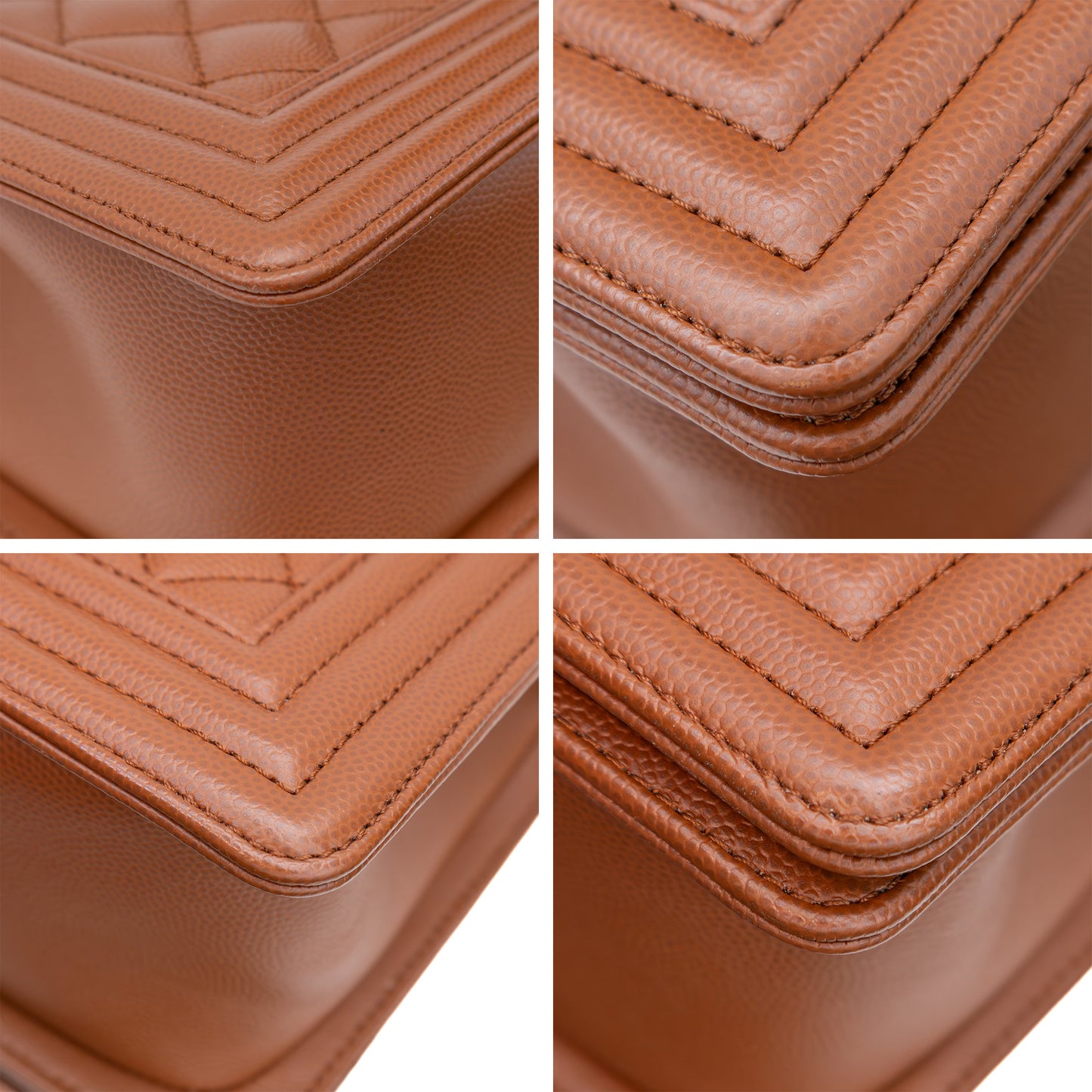 👜 Chanel Boy Bag Medium – Caramel Quilted Caviar Leather with Gold Hardware – Excellent Condition