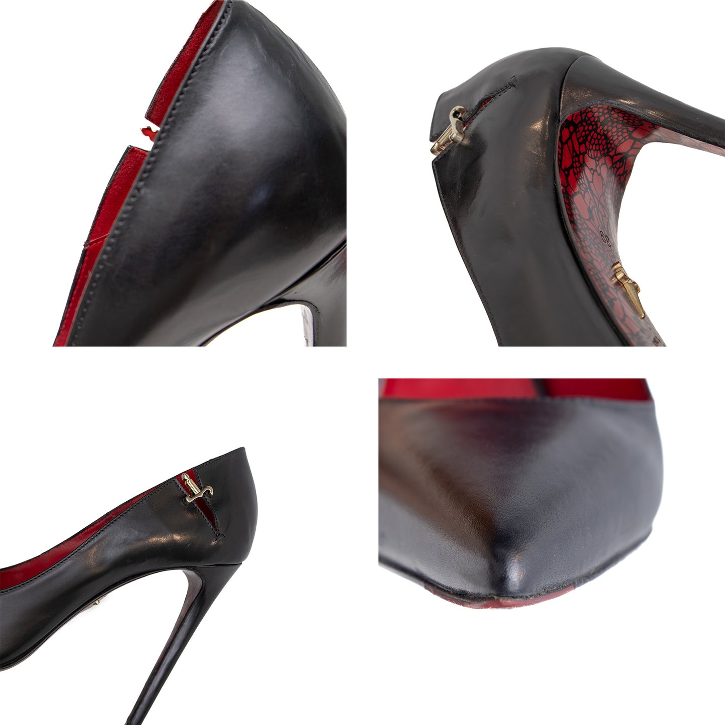 Cesare Paciotti Women’s Black Leather Stiletto Pumps - Size EU 39 / UK 6 / US 9