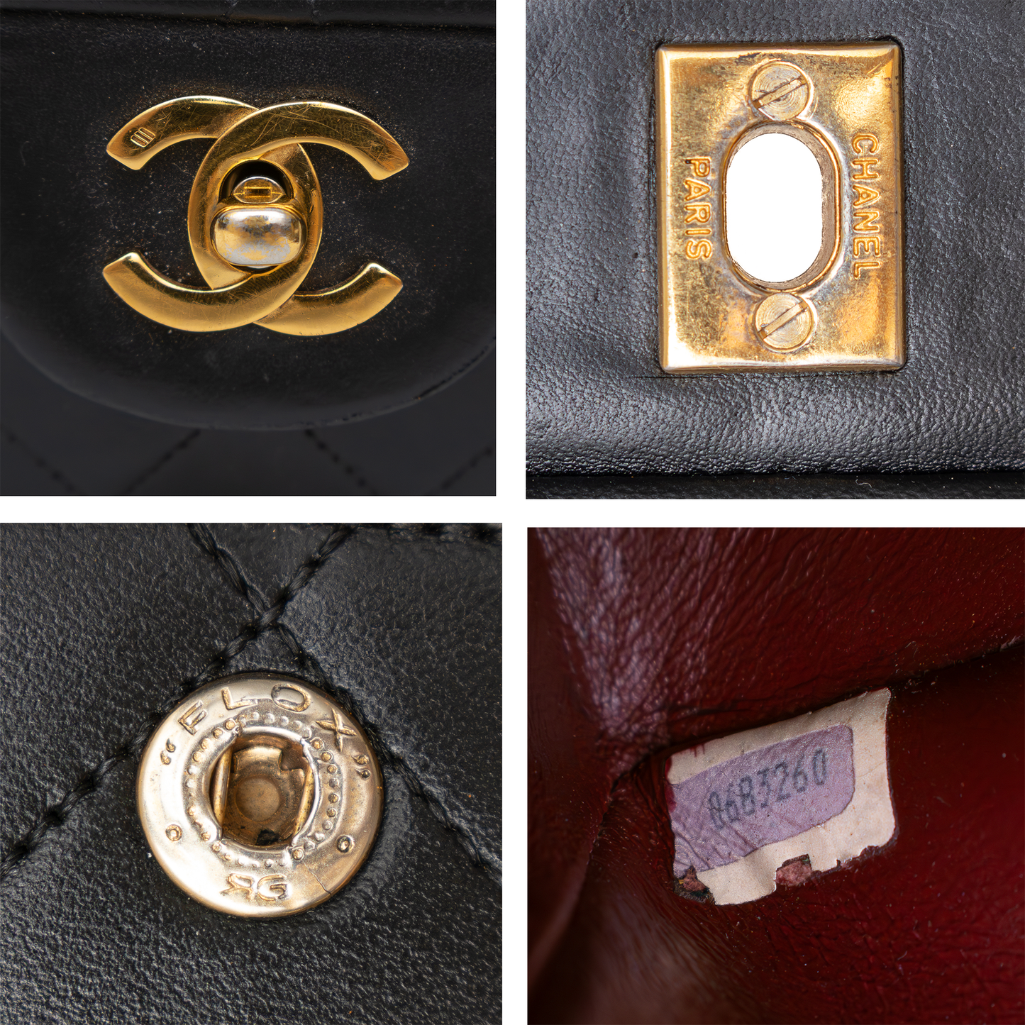 Vintage Chanel Classic Double Flap Bag – Black Lambskin – 24K Gold Plated Hardware – Circa 1986–1988