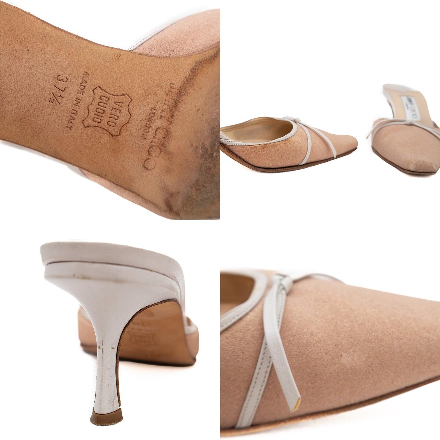 RARE Jimmy Choo Pointed Toe Mules – Blush Pink   Size EU 37.5  / US 7.5