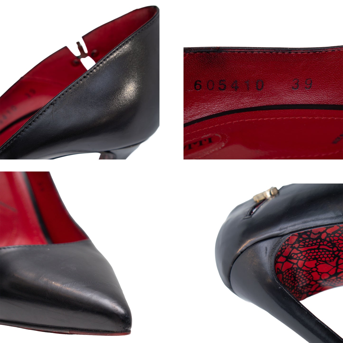 Cesare Paciotti Women’s Black Leather Stiletto Pumps - Size EU 39 / UK 6 / US 9