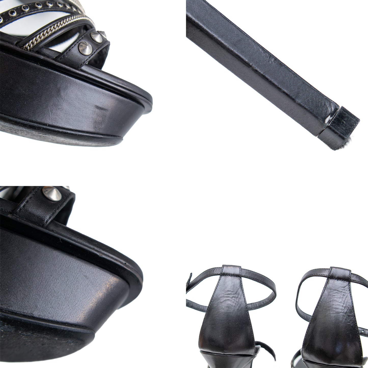 $1450 Saint Laurent Alice Tribute Chain Studded Platform Sandals SZ EU 39/ US 9